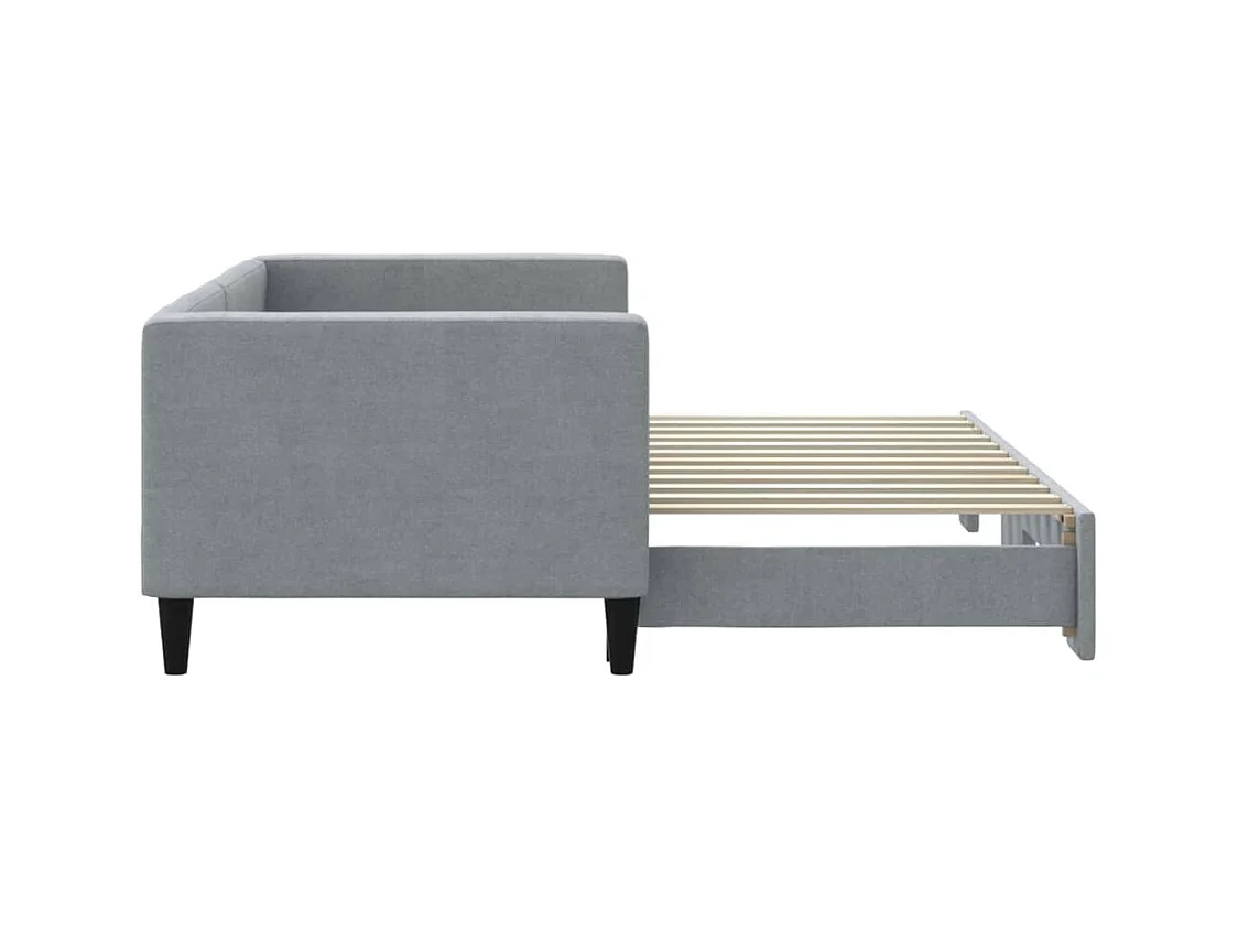 Divano letto con letto estraibile senza materasso grigio chiaro 80x200 cm