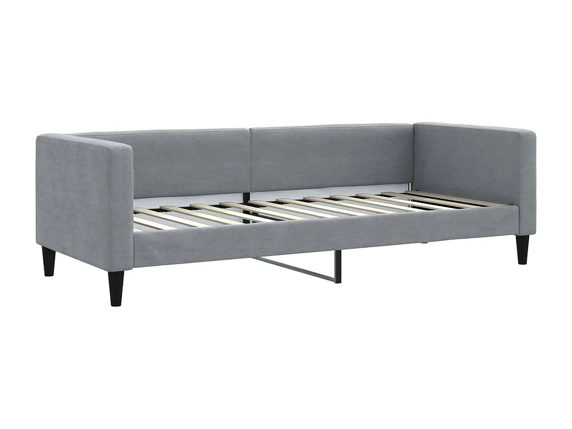 Lit de jour avec gigogne sans matelas gris clair 80x200 cm