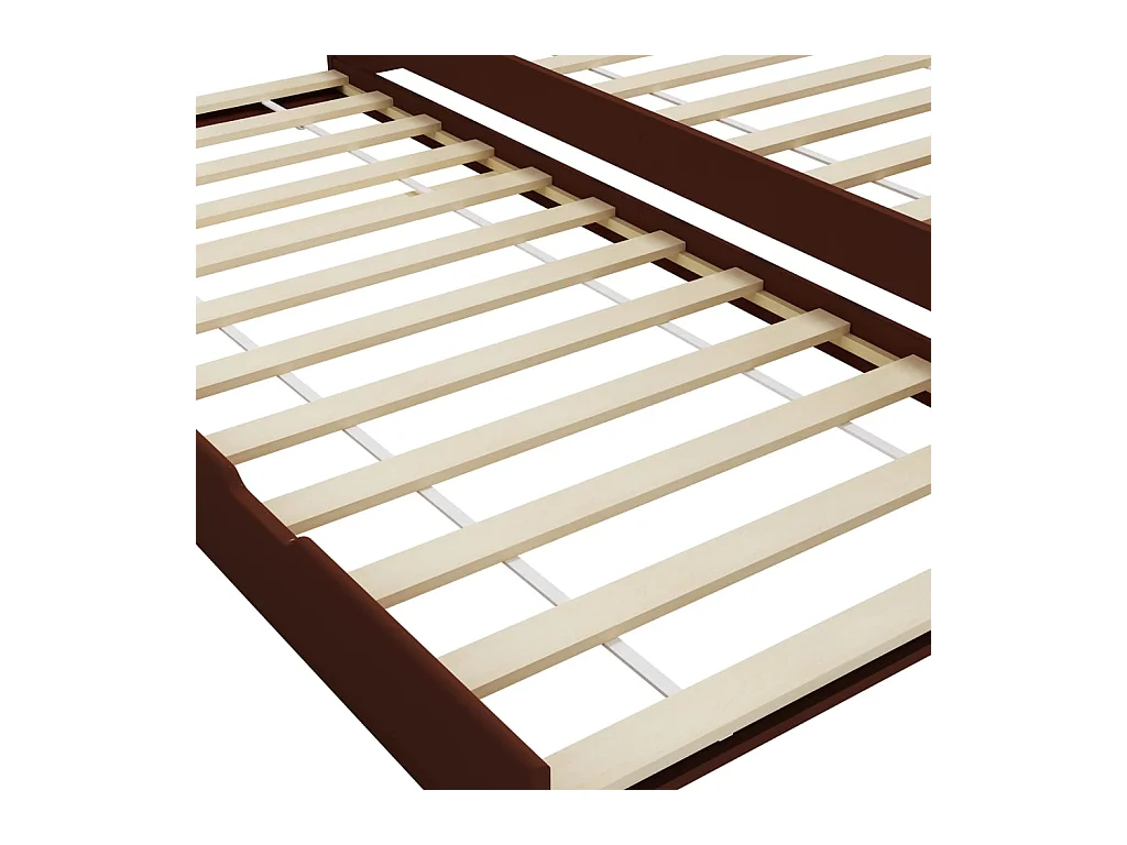 Cadre de lit extensible sans matelas marron foncé 90x200 cm