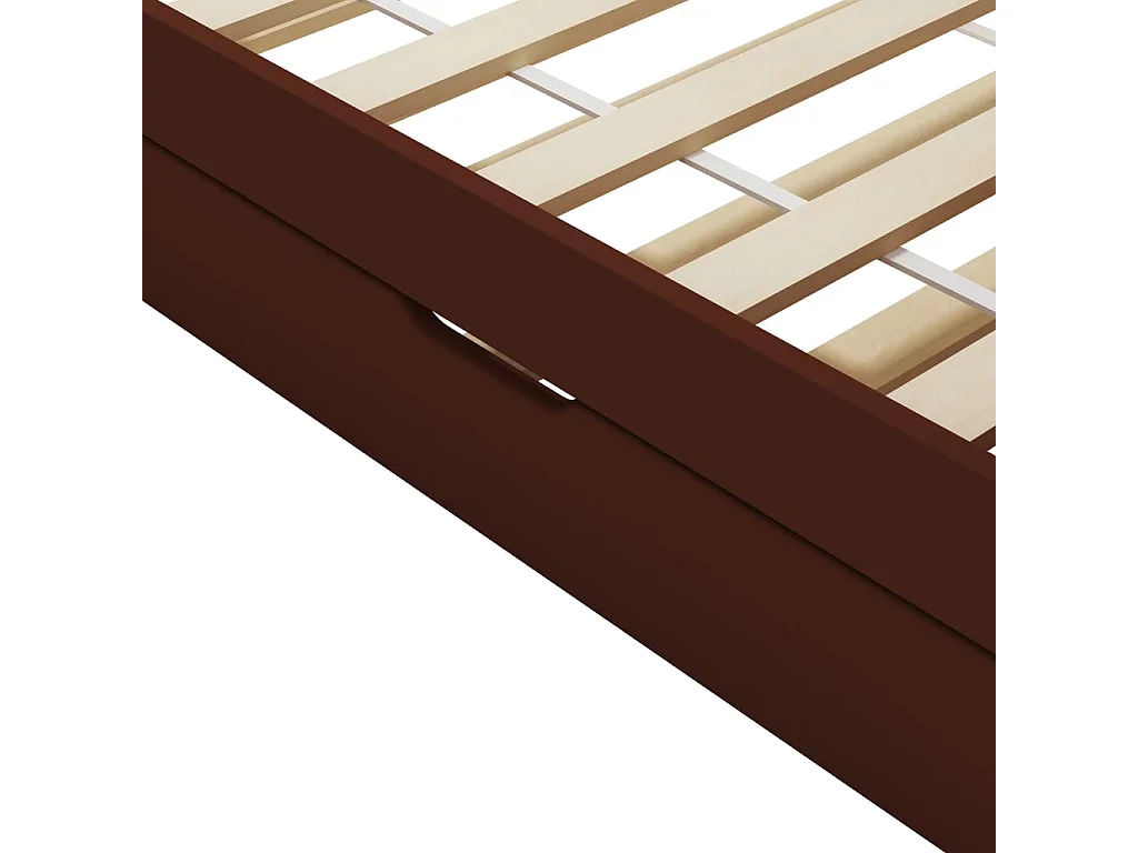Cadre de lit extensible sans matelas marron foncé 90x200 cm