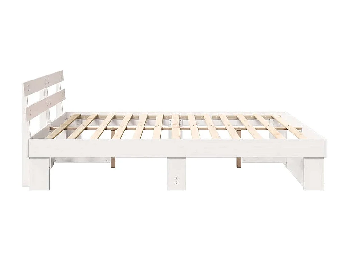 Cadre de lit Blanc 180 x 200 cm Bois massif en pin