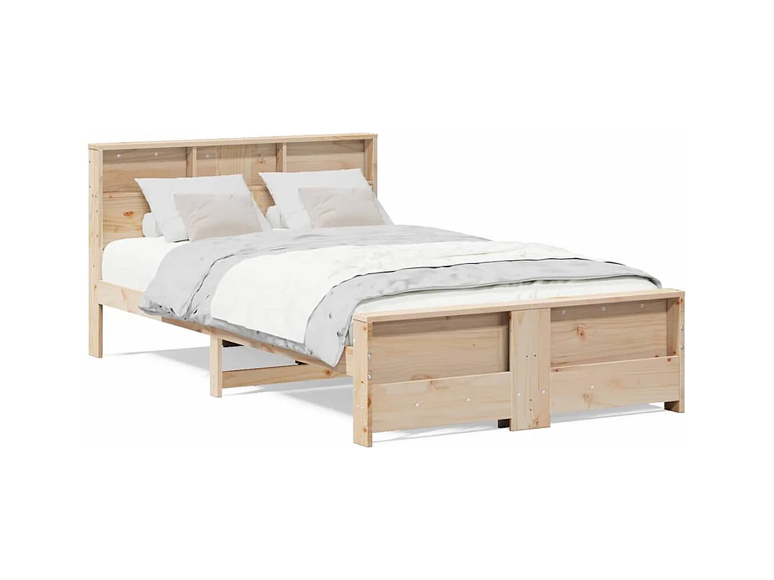 Bruin bedframe 120 x 200 cm massief grenenhout