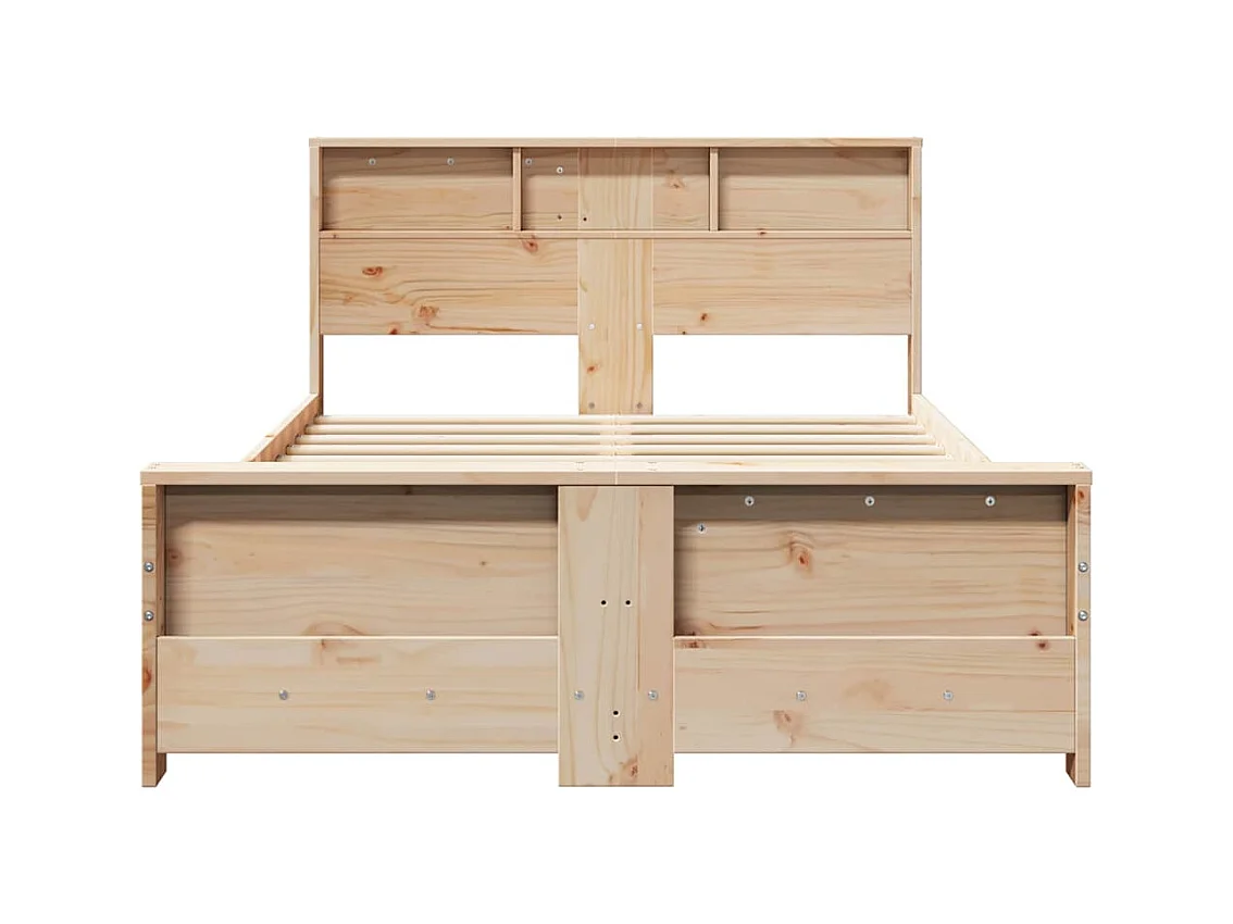 Bruin bedframe 120 x 200 cm massief grenenhout