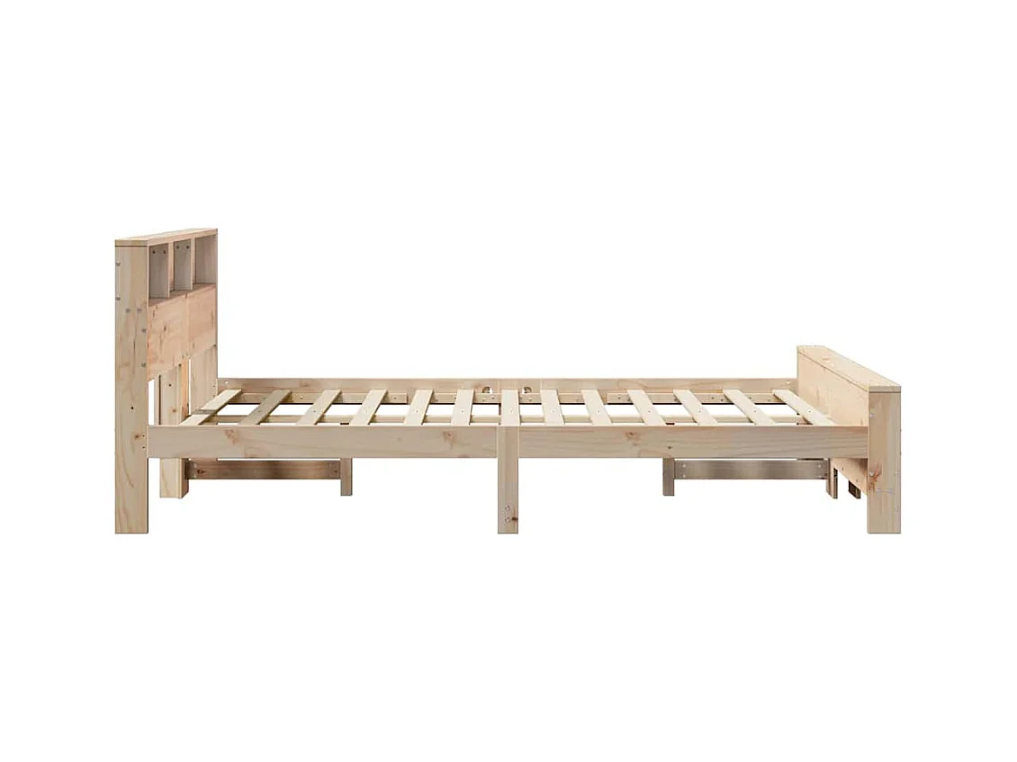 Bruin bedframe 120 x 200 cm massief grenenhout