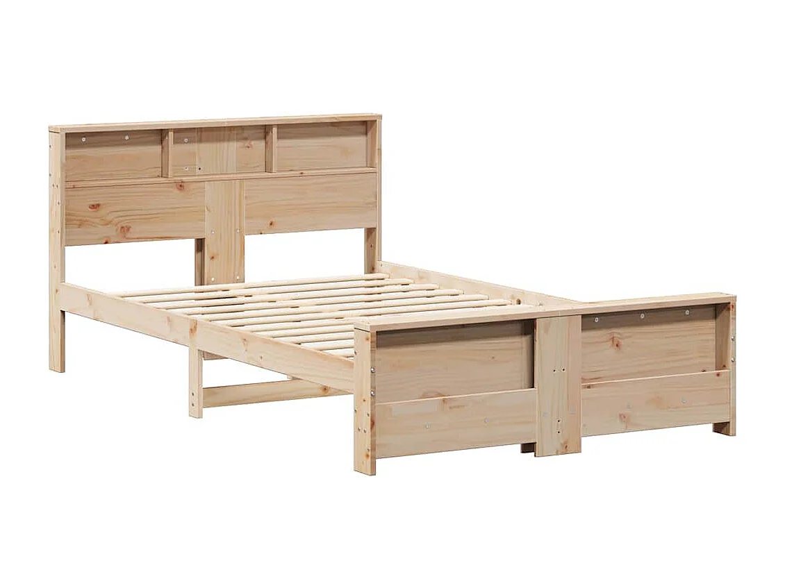 Bruin bedframe 120 x 200 cm massief grenenhout