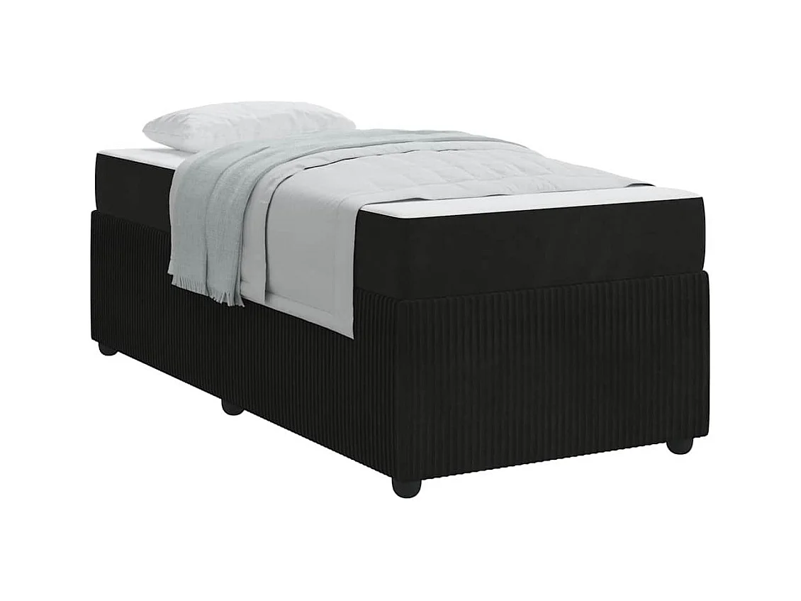 Cadre de lit avec matelas Noir 100 x 200 cm Velours