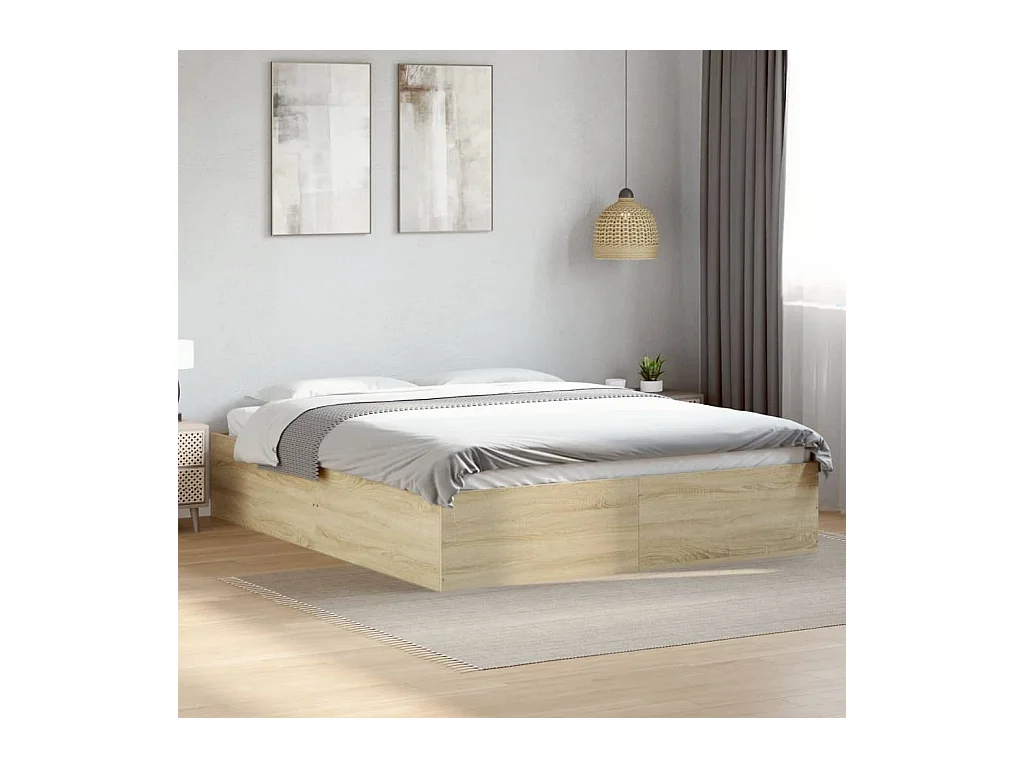 Bedframe zonder matras Sonoma eiken 150x200 cm
