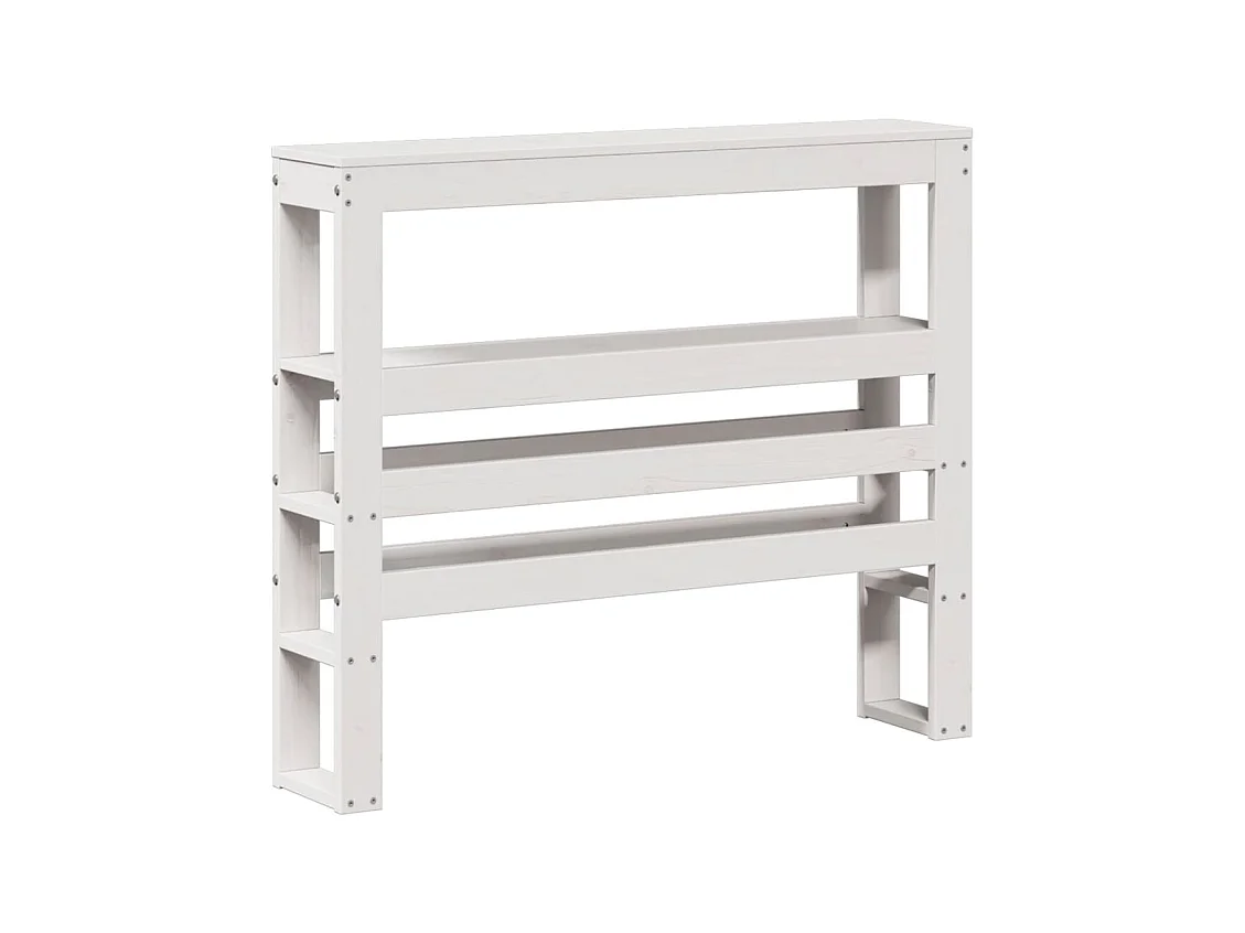 Estructura de cama con cabecero sin colchón blanco 75x190 cm