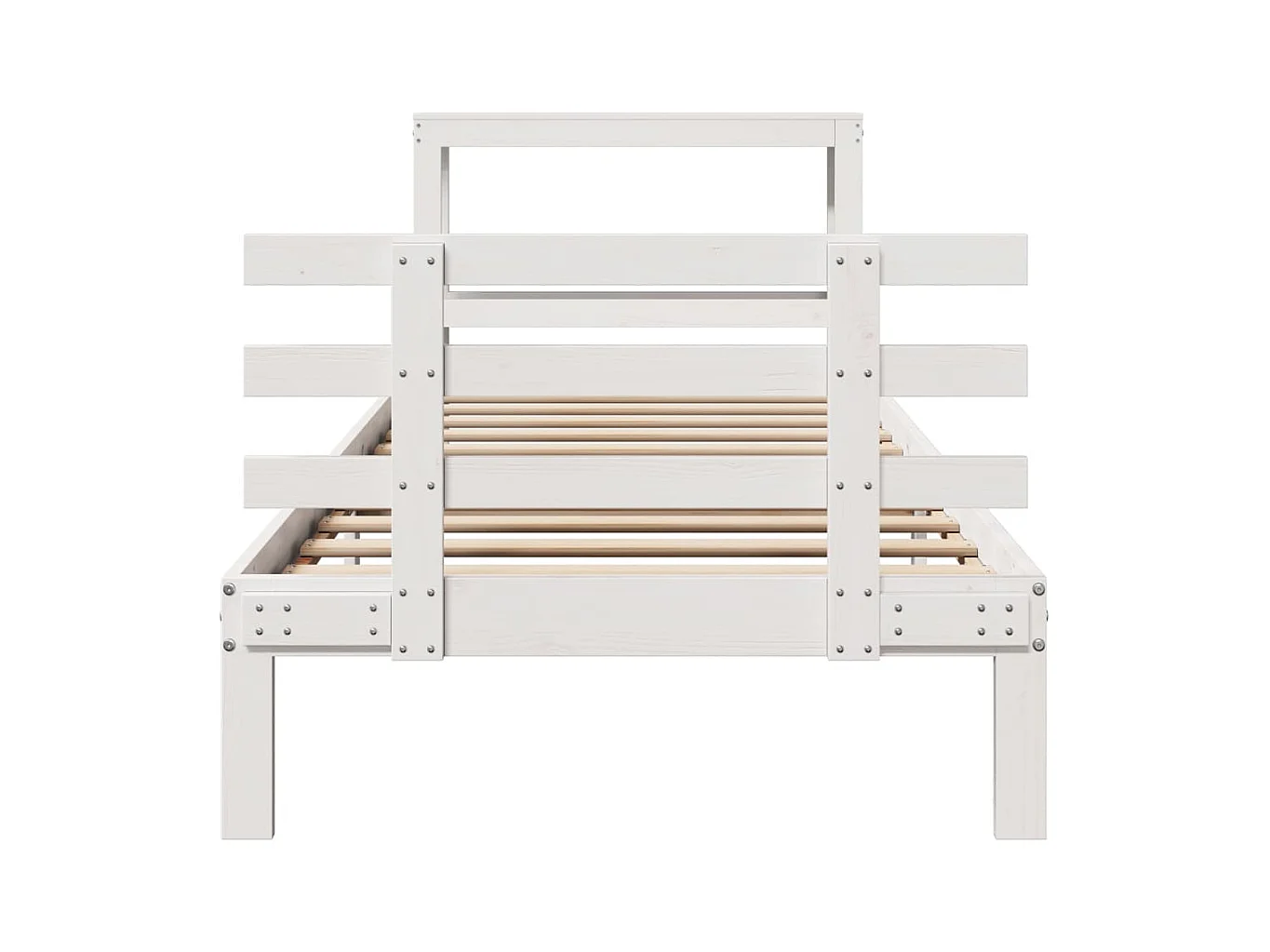 Estructura de cama con cabecero sin colchón blanco 75x190 cm