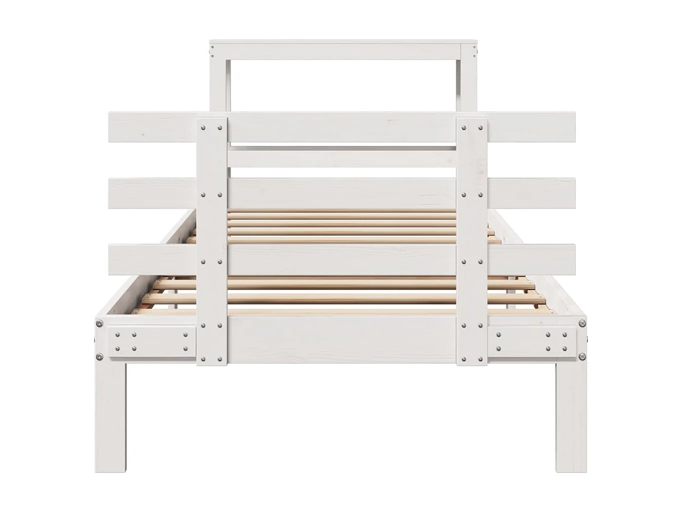 Cadre de lit avec tête de lit sans matelas blanc 75x190 cm