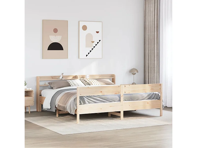 Estructura de cama sin colchón 180x200 cm madera maciza de pino