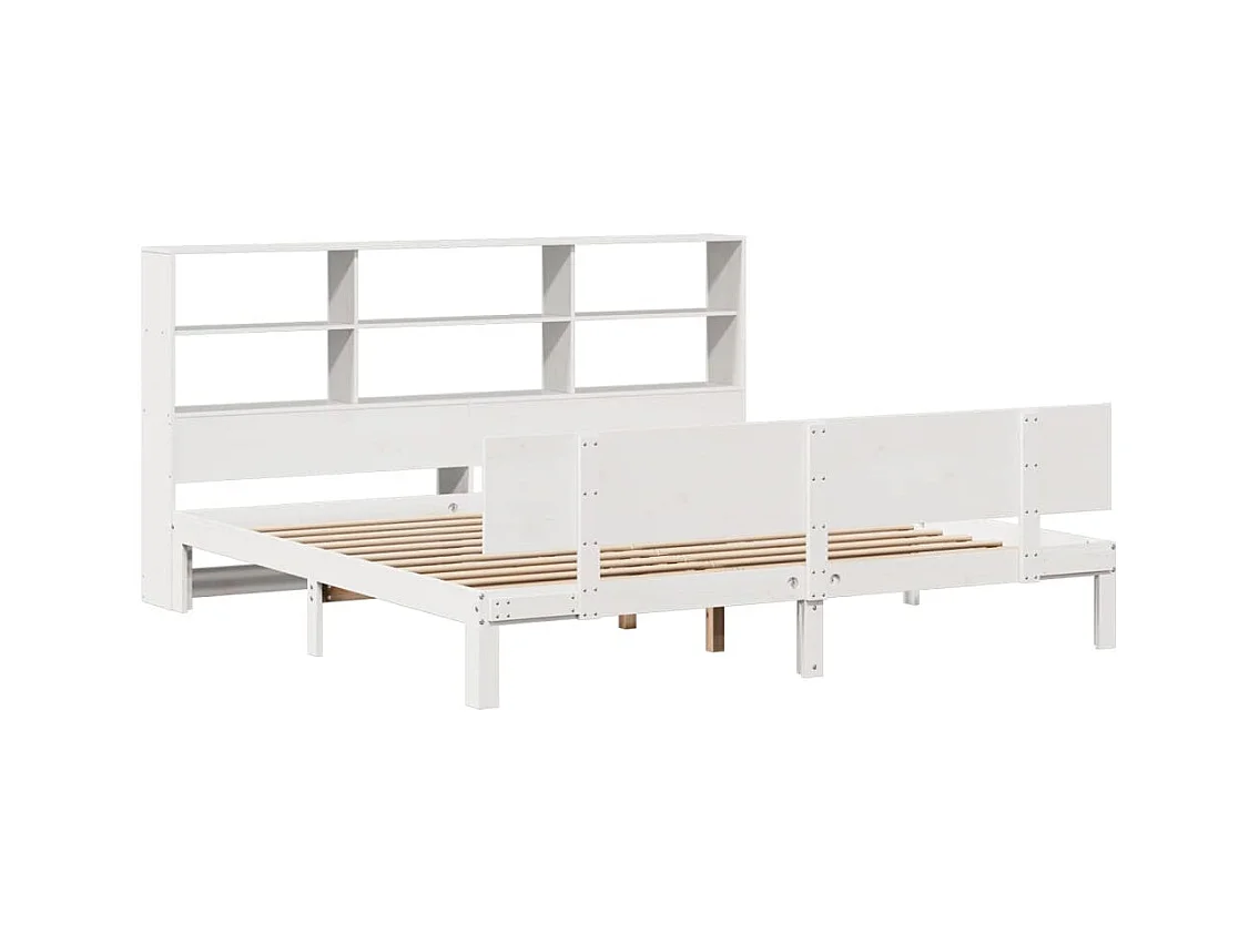 Wit boekenkastbed zonder matras 180x200 cm massief grenenhout