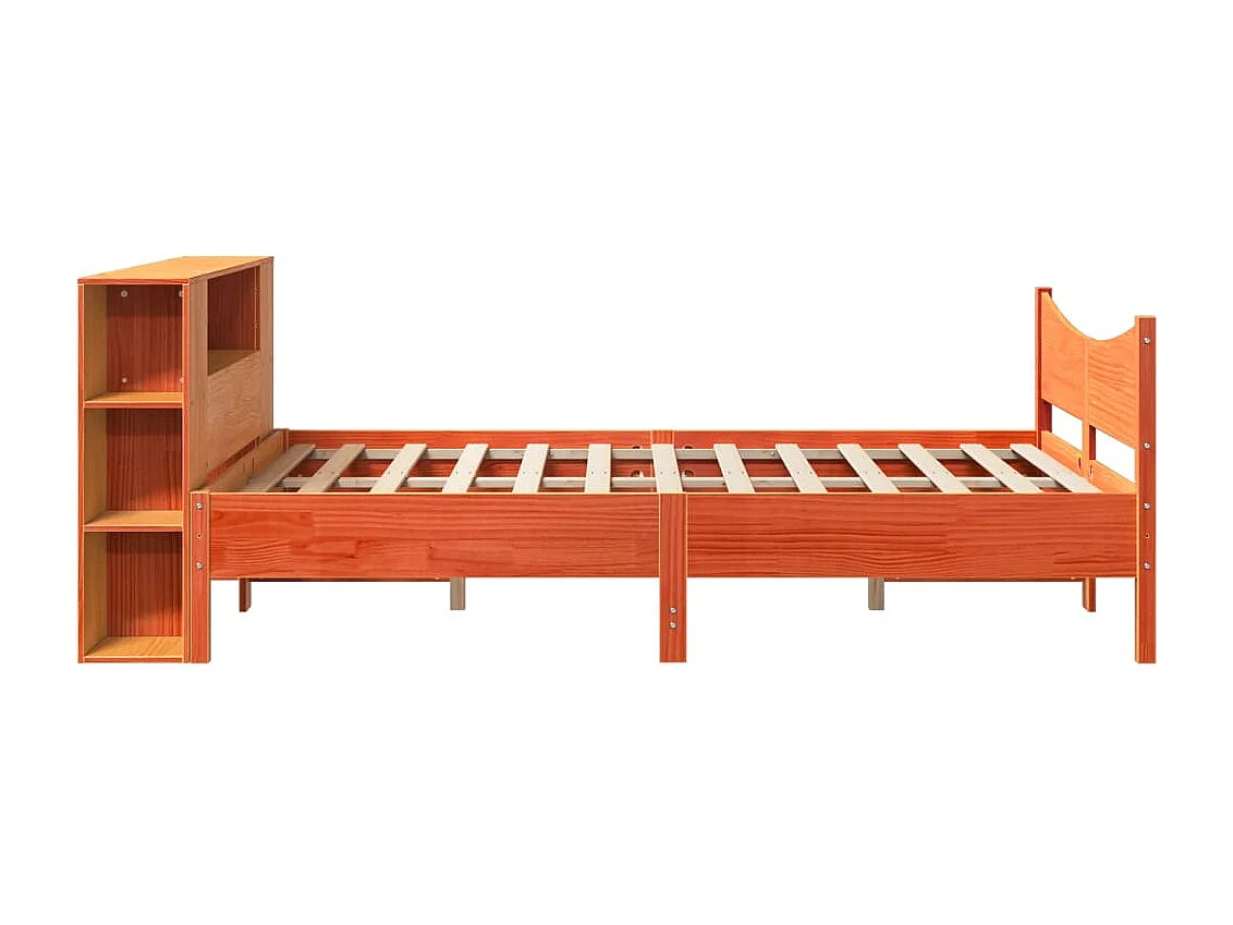 Struttura letto senza materasso cera marrone 140x190cm legno massello di pino