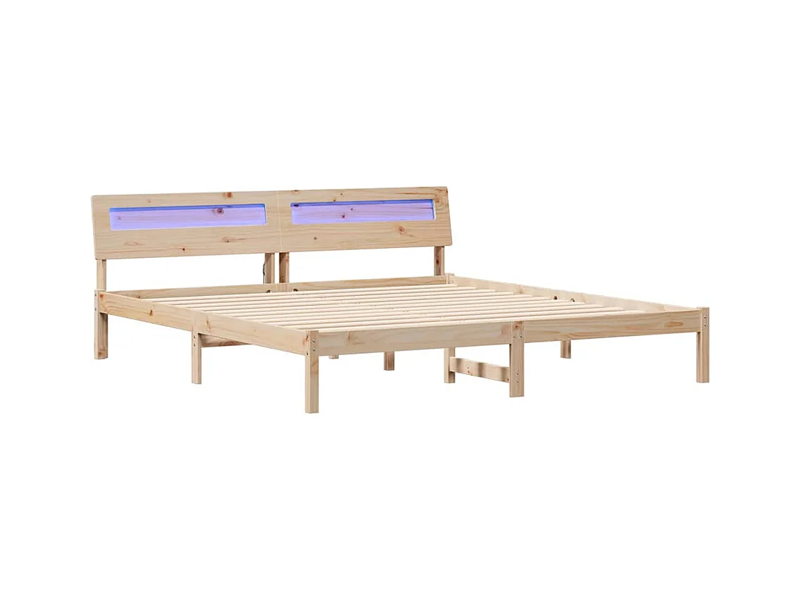 Bettgestell 180 x 200 cm, Kiefer massiv, Braun