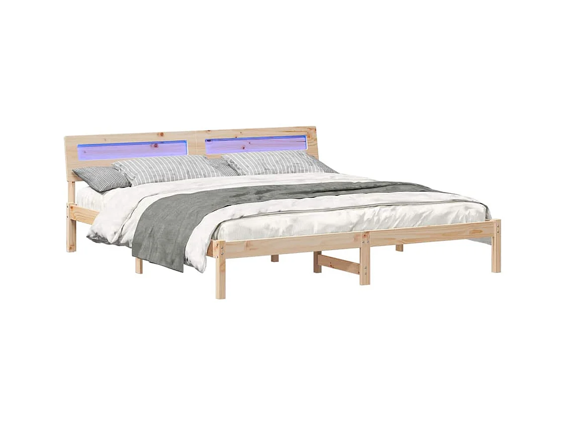 Bettgestell 180 x 200 cm, Kiefer massiv, Braun