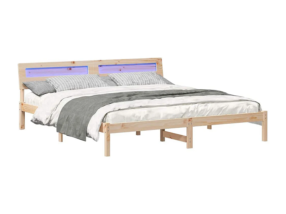 Bruin bedframe 180 x 200 cm massief grenenhout