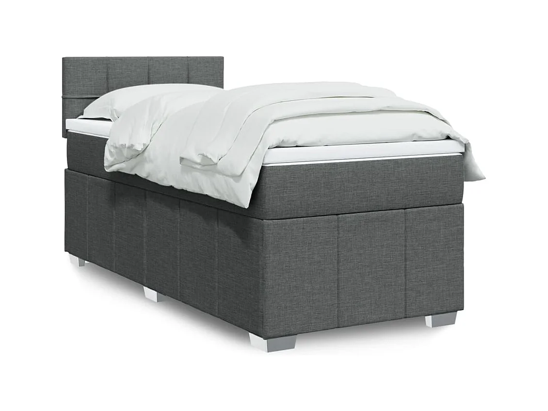 Rete a doghe con materasso Tessuto grigio scuro 90x200 cm