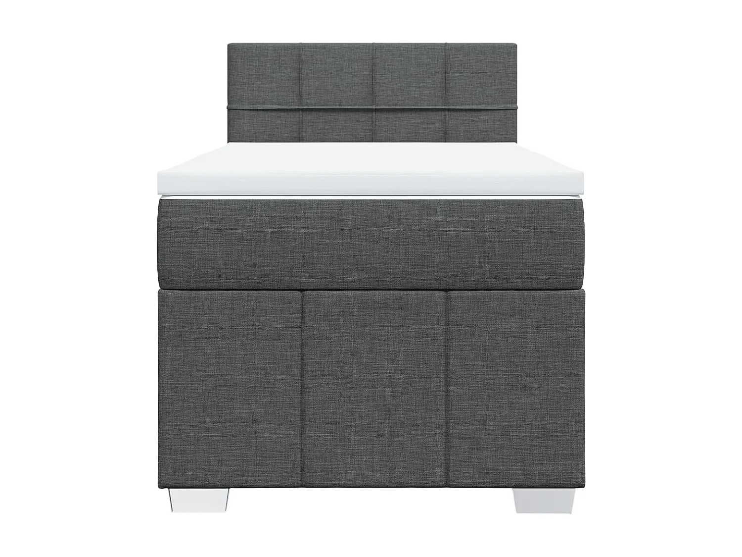 Sommier à lattes de lit avec matelas Gris foncé 90x200 cm Tissu