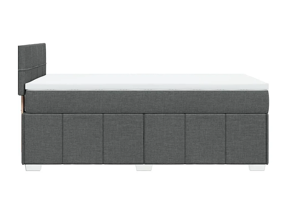 Sommier à lattes de lit avec matelas Gris foncé 90x200 cm Tissu