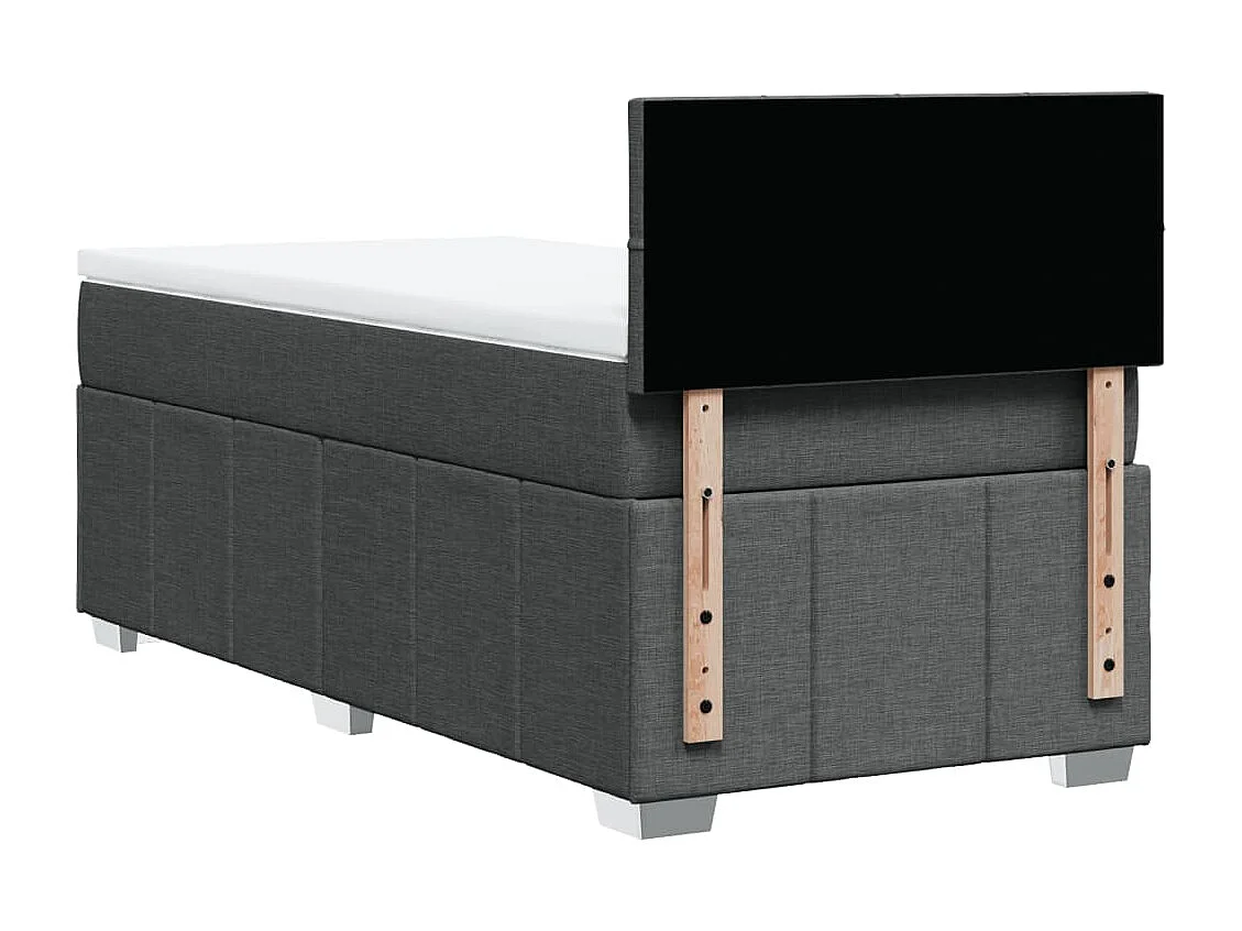 Sommier à lattes de lit avec matelas Gris foncé 90x200 cm Tissu