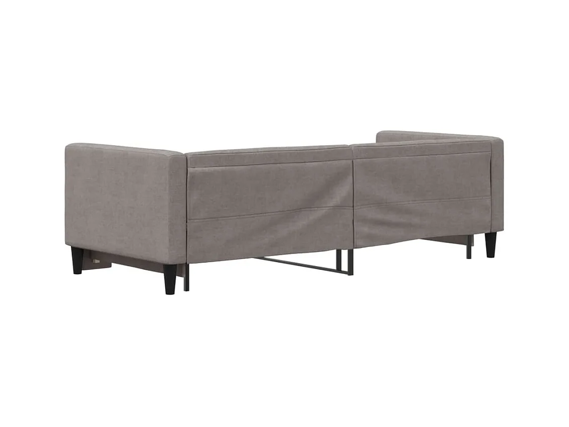 Lit de jour avec gigogne sans matelas taupe 80x200 cm