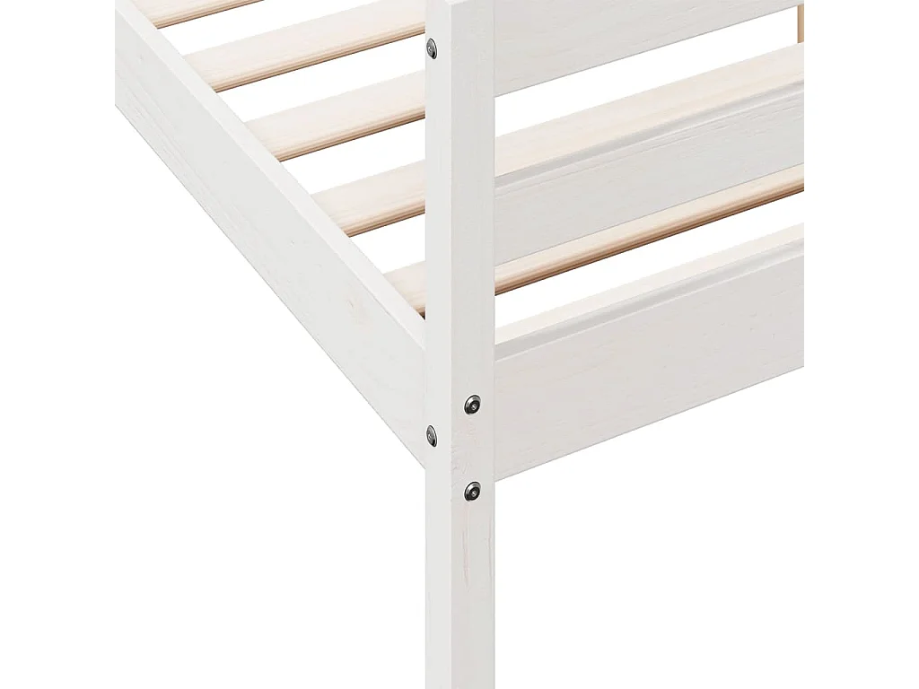 Estructura de cama sin colchón blanca 140x200 cm madera maciza de pino
