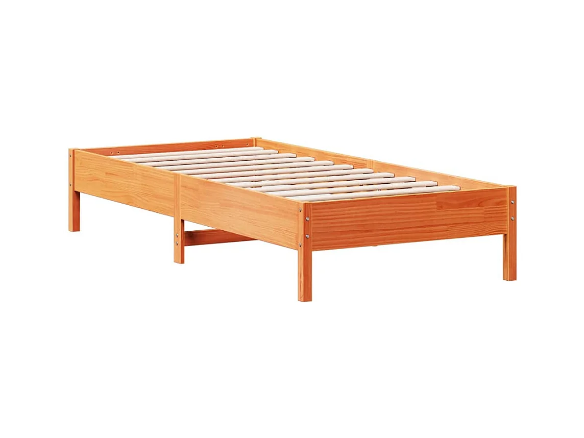 Struttura letto senza materasso cera marrone 90x190 cm legno massello di pino