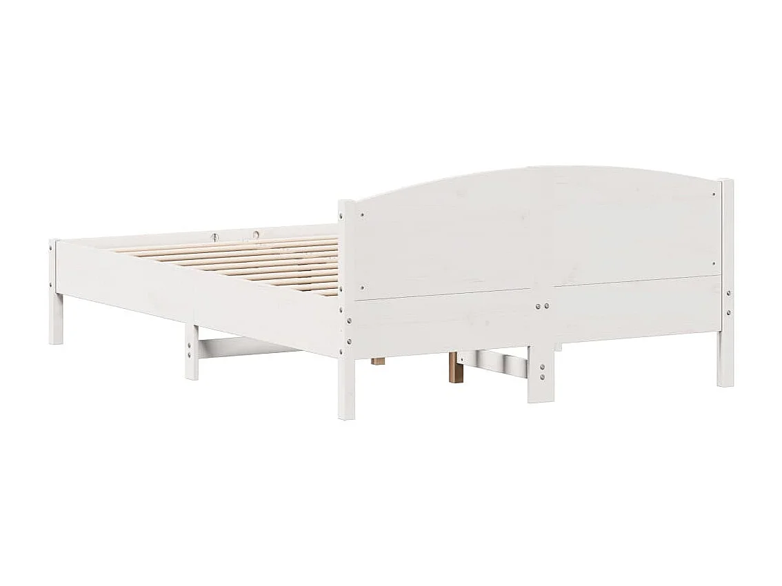 Estructura de cama sin colchón blanca 160x200 cm madera maciza de pino