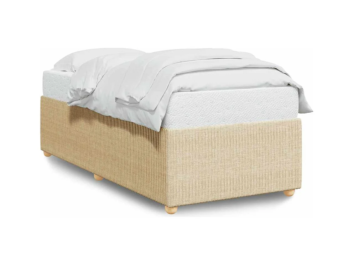 Bedframe zonder matras crème 90x200 cm stof