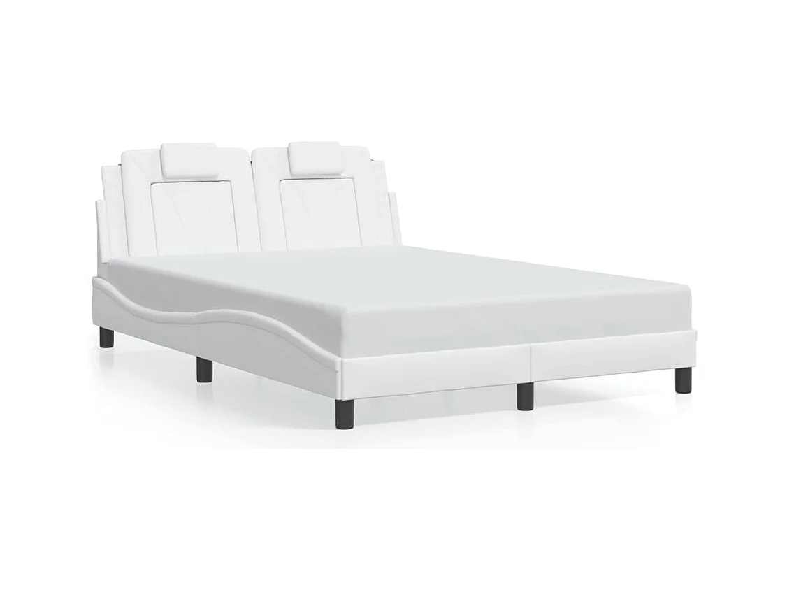 Estructura de cama sin colchón blanco 140x190 cm símil piel
