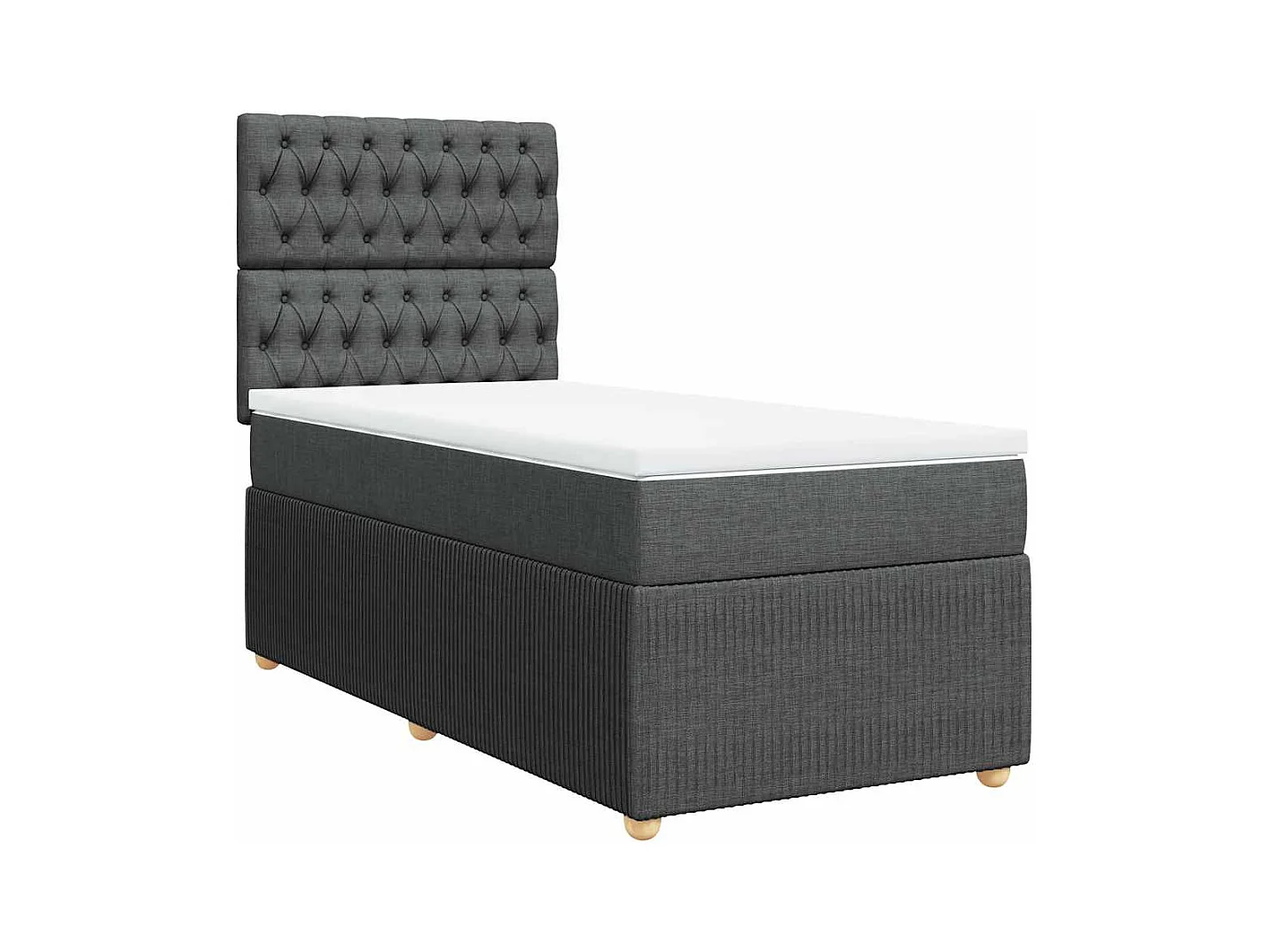 Somier de láminas y colchón Gris oscuro 90x190 cm Tejido