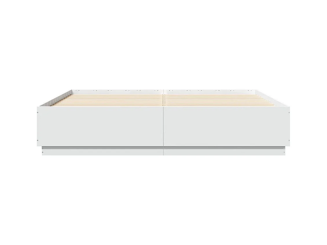 Bedframe met LED zonder matras wit 180x200 cm