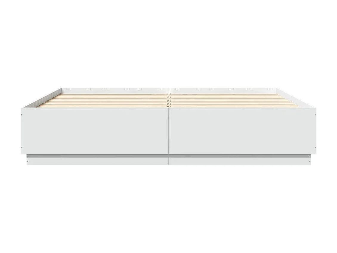 Cadre de lit avec LED sans matelas blanc 180x200 cm