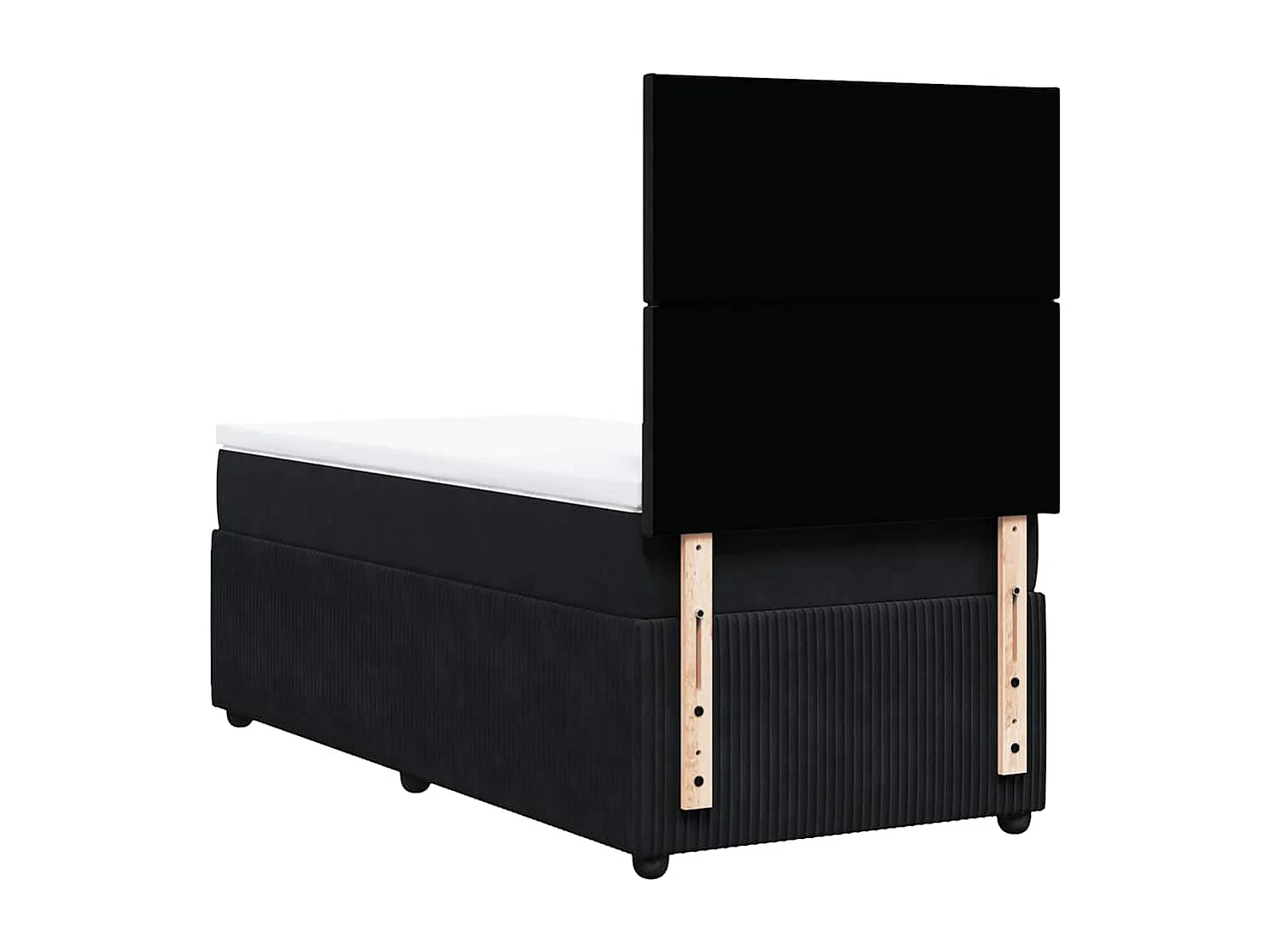 Sommier à lattes de lit avec matelas Noir 100x200 cm Velours