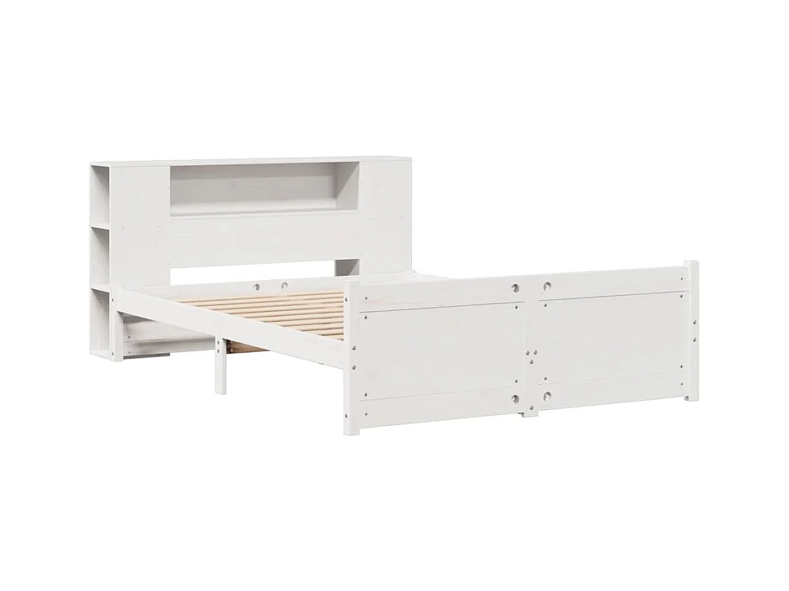 Wit boekenkastbed zonder matras 150x200 cm massief grenenhout