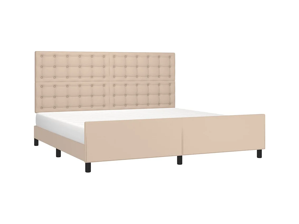 Bedframe zonder matras cappuccino 200x200 cm kunstleer