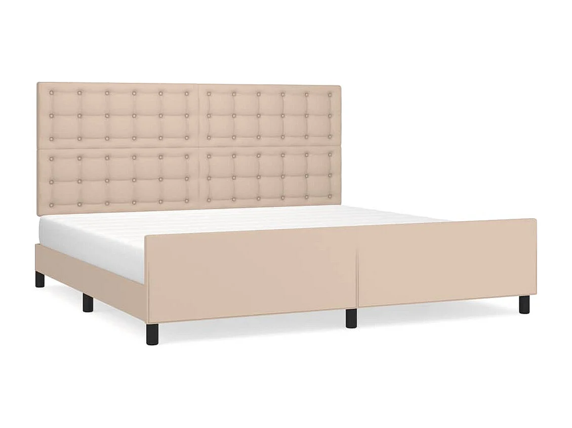 Bedframe zonder matras cappuccino 200x200 cm kunstleer