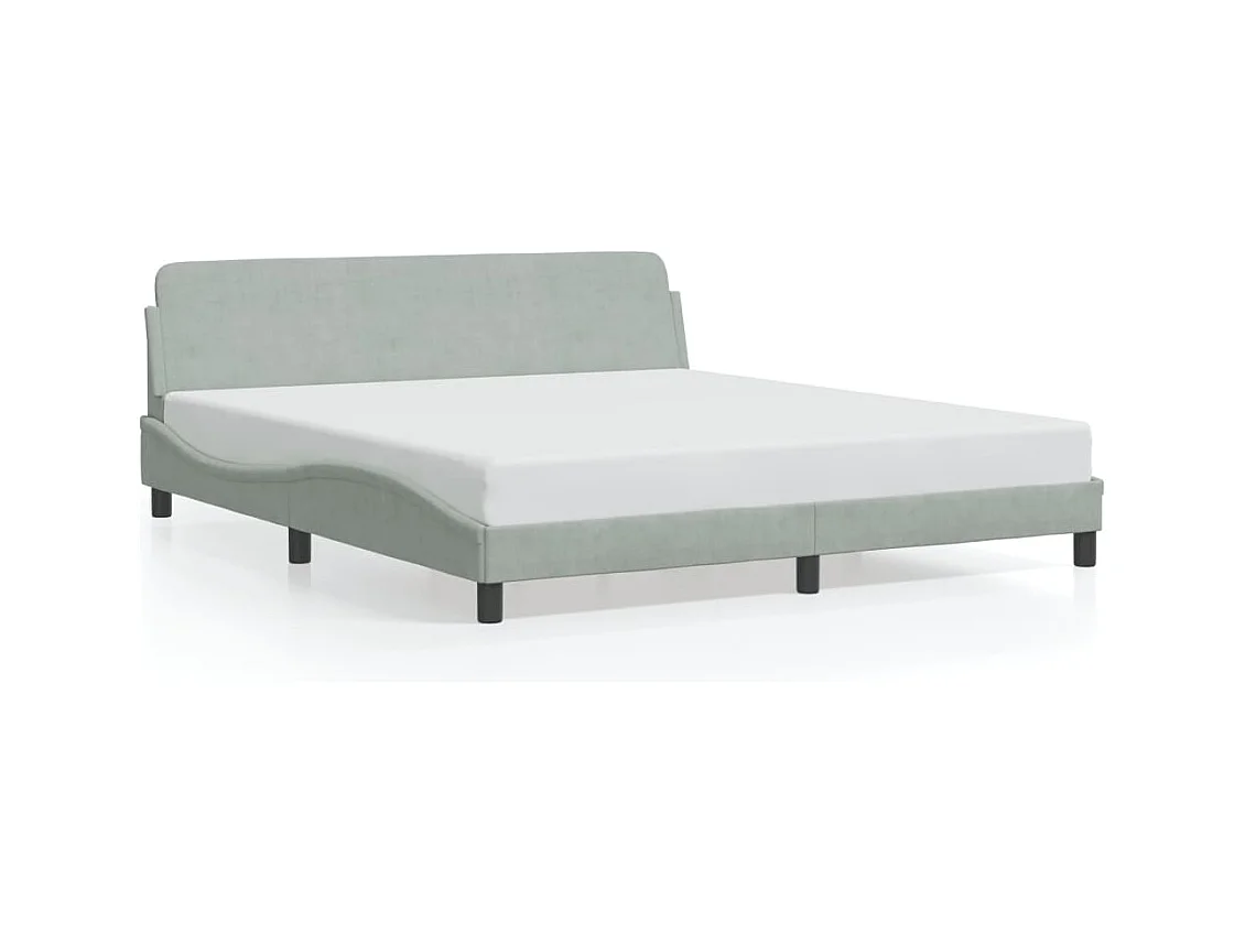 Estructura de cama sin colchón gris claro 180x200 cm terciopelo