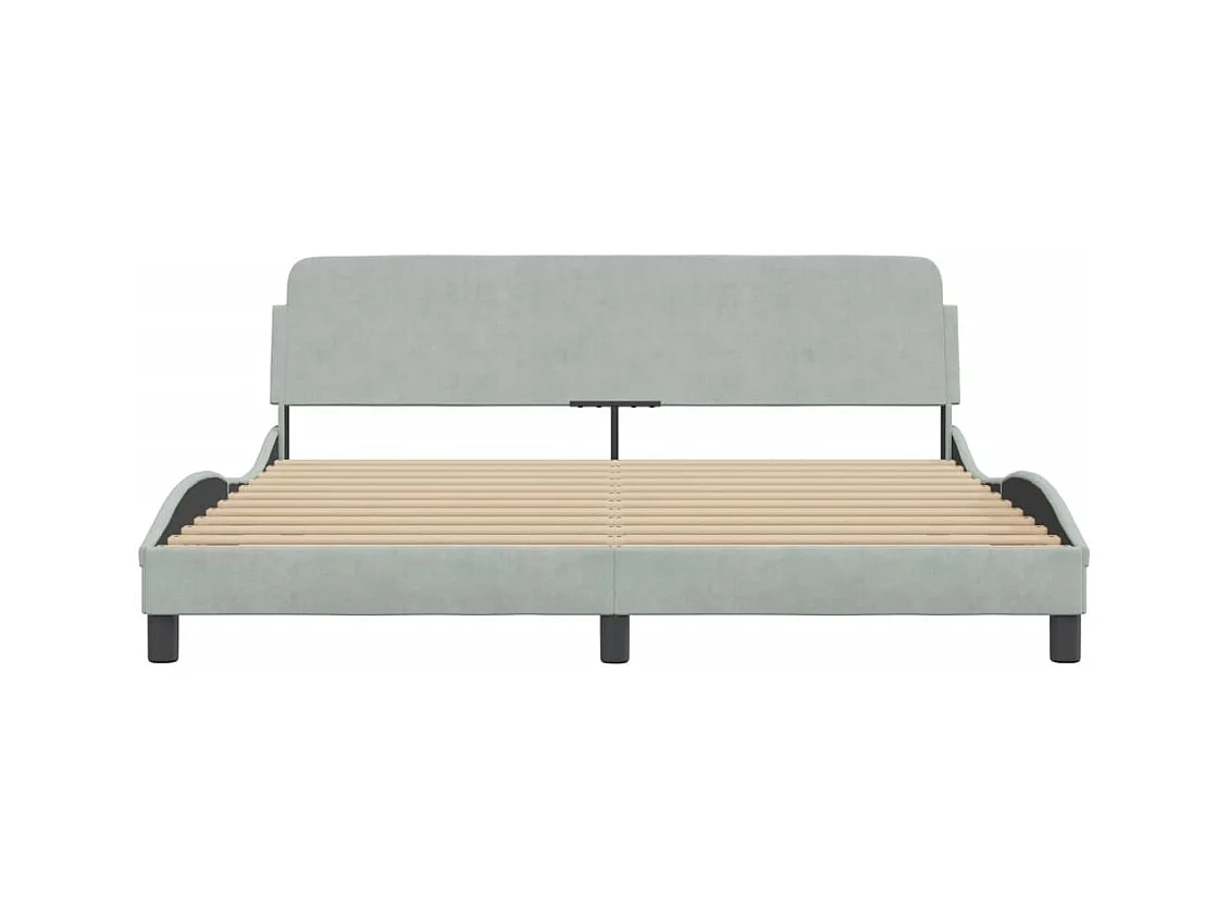 Estructura de cama sin colchón gris claro 180x200 cm terciopelo