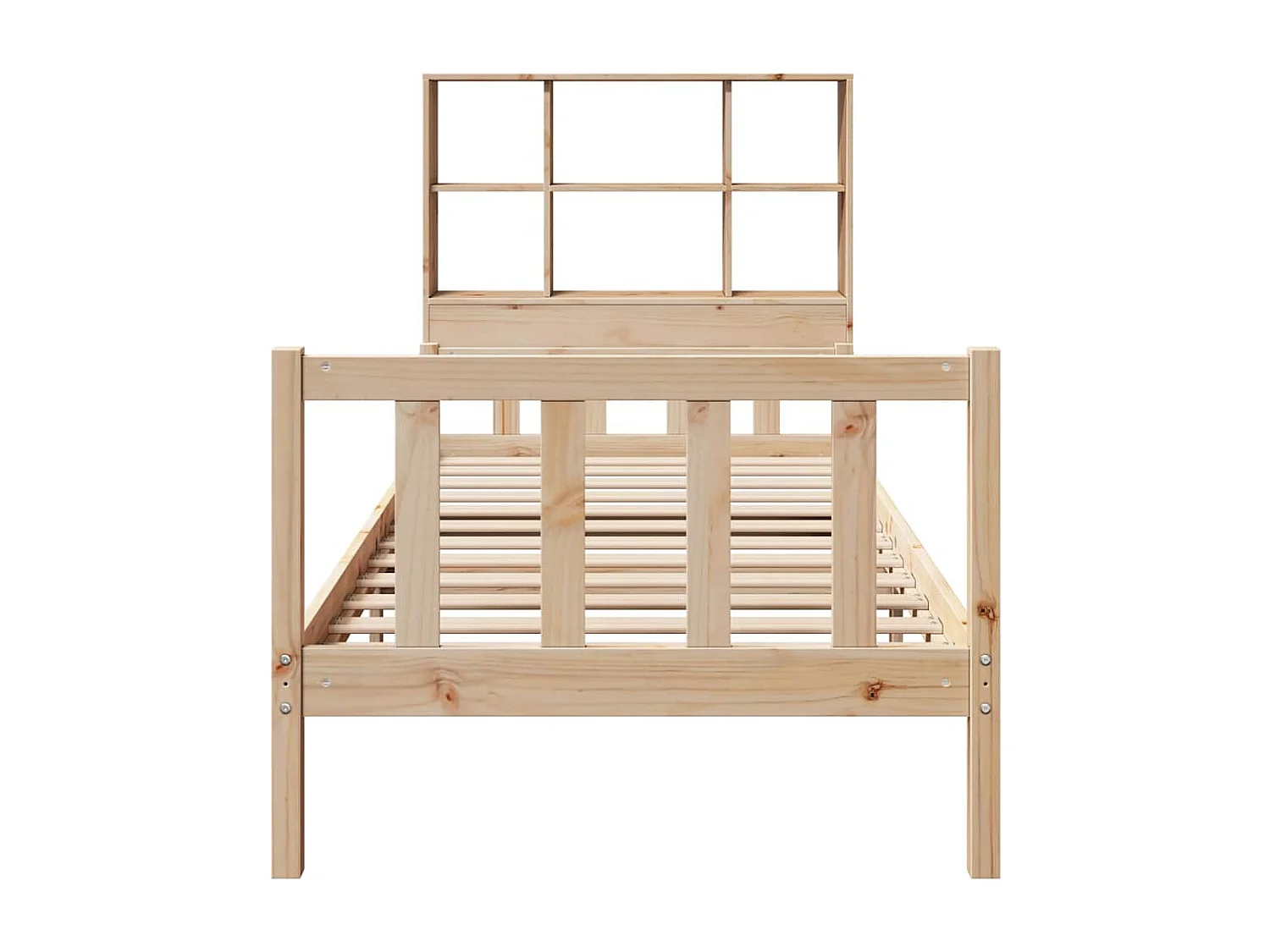 Lit bibliothèque sans matelas 90x190 cm bois de pin massif