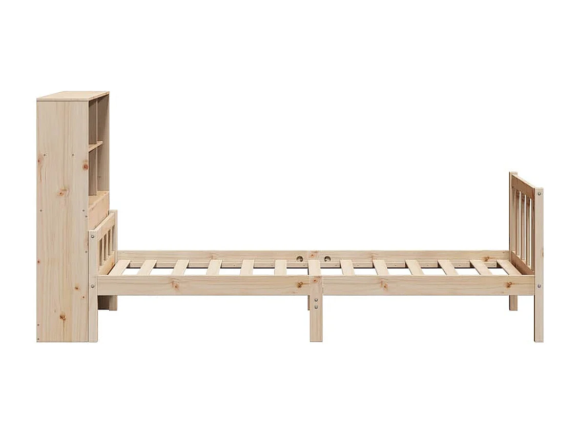 Lit bibliothèque sans matelas 90x190 cm bois de pin massif