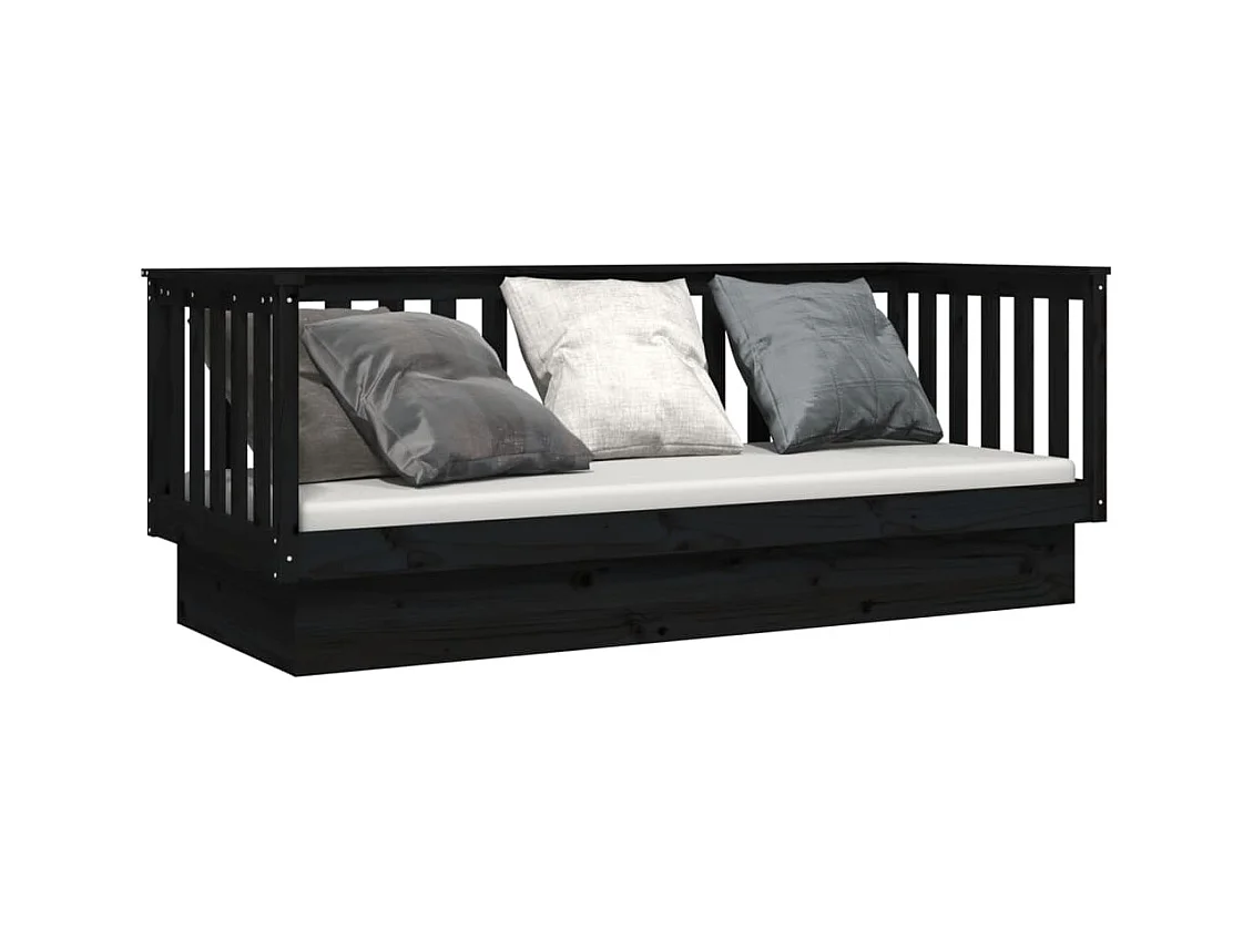 Dagbed zonder matras zwart 90x190 cm massief grenenhout