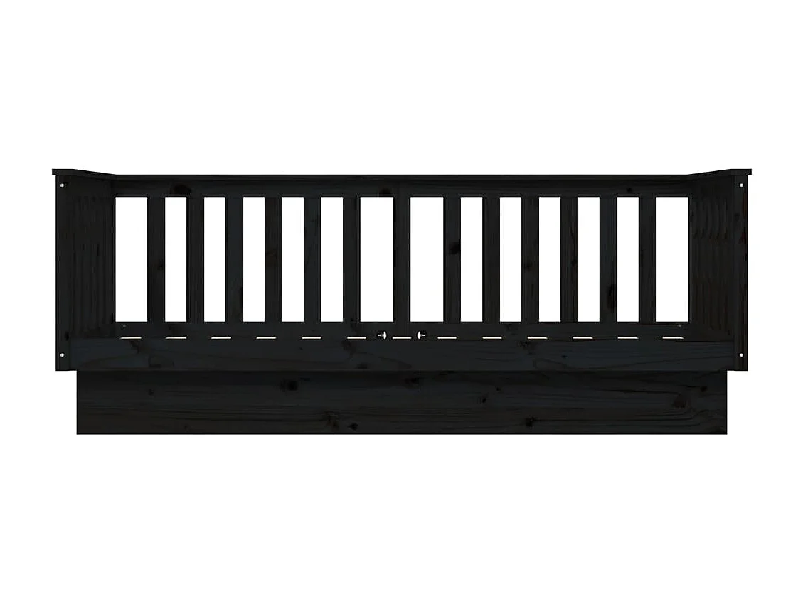 Tagesbett ohne Matratze schwarz 90x190 cm Kiefer Massivholz