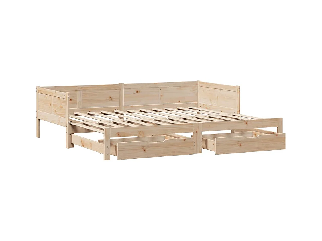 Dagbed met onderschuifbed en lades zonder matras 80x200 cm