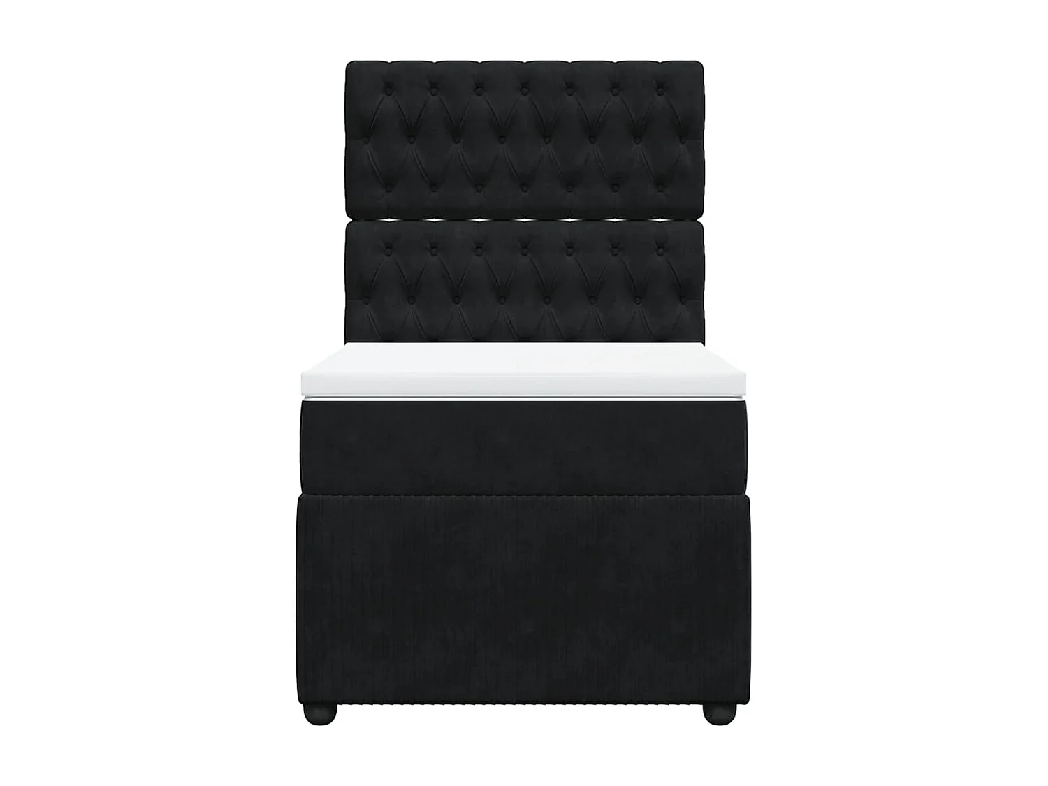 Lattenbodem en matras Zwart 80x200 cm Fluweel