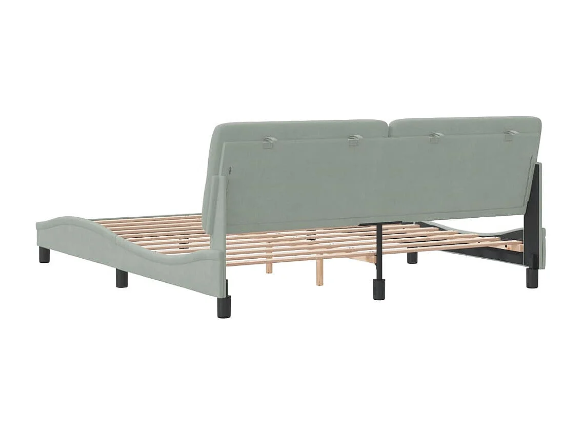 Cadre de lit sans matelas gris clair 180x200 cm velours