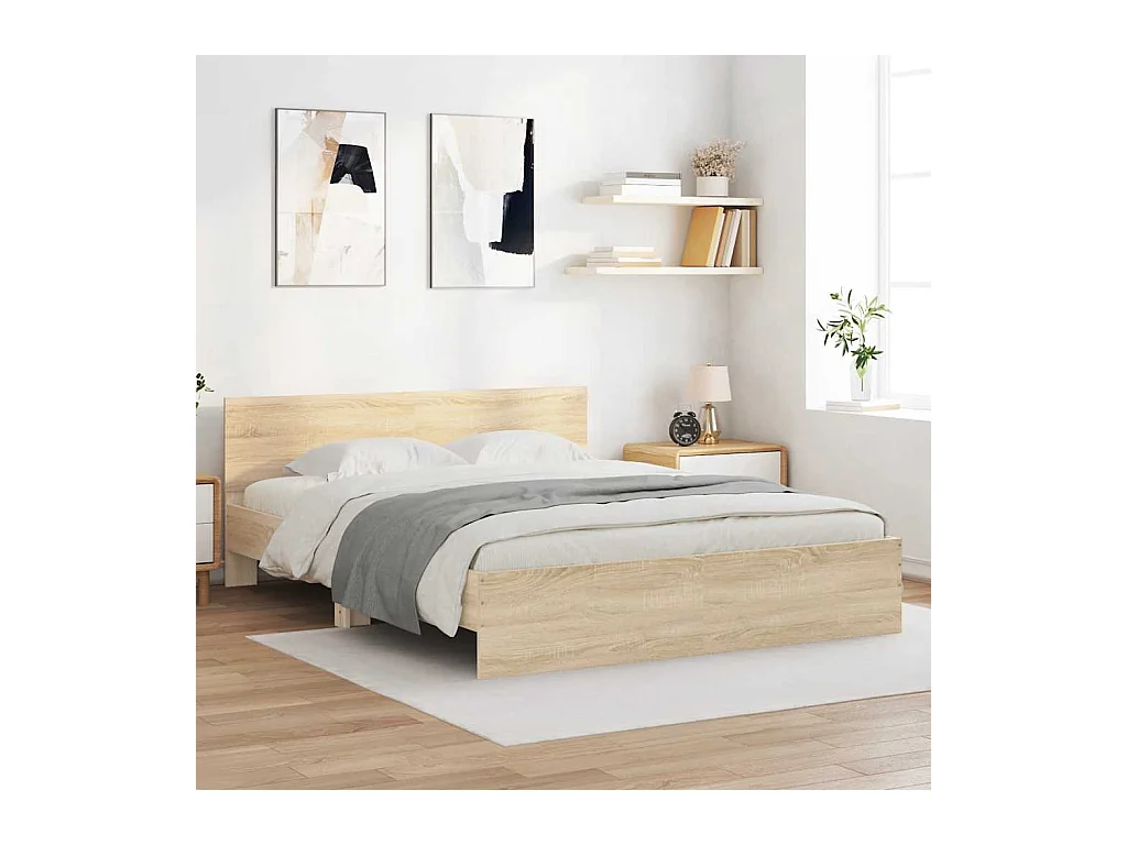 Struttura letto senza materasso Rovere Sonoma 140x200 cm