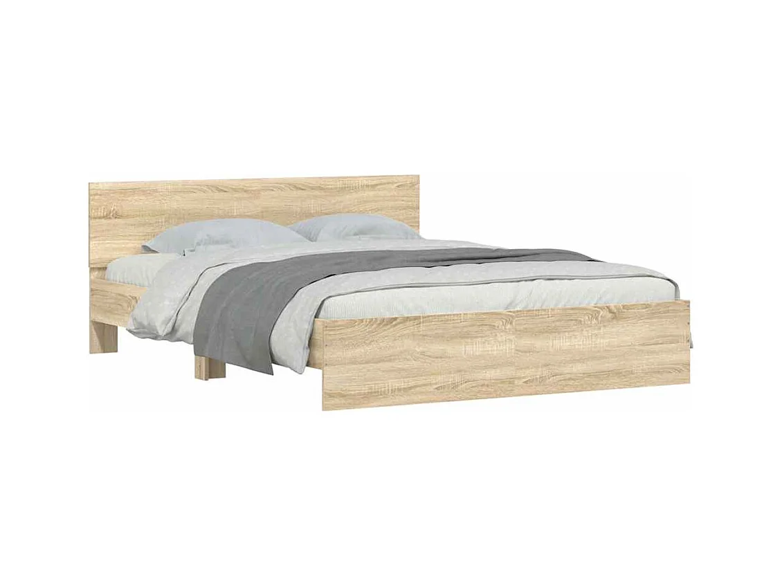 Struttura letto senza materasso Rovere Sonoma 140x200 cm