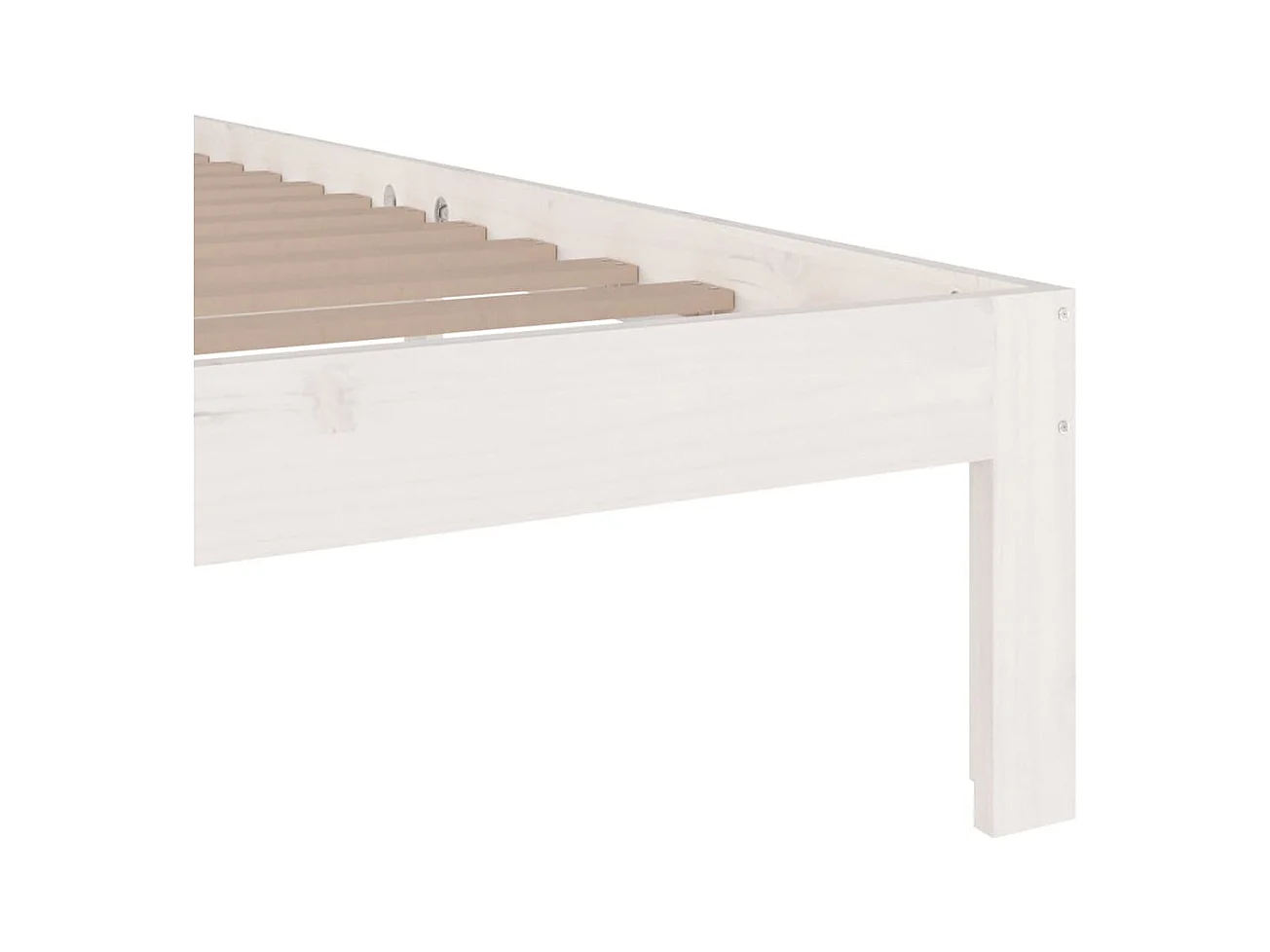Cadre de lit sans matelas blanc bois massif 160x200 cm