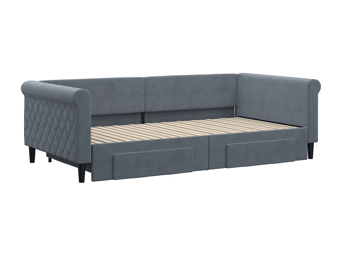 Divano letto con rotelle e cassetti senza materasso 100x200 cm